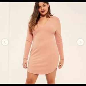 Choker neck mini dress
